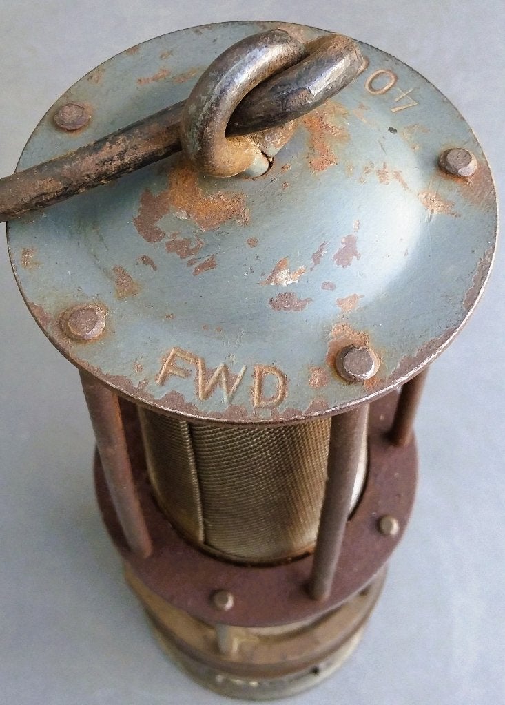 Omstreeks 1940 - 1950 Mijnlamp Mijnwerkerslamp Mijnbouw Lamp, Ophalen of Verzenden
