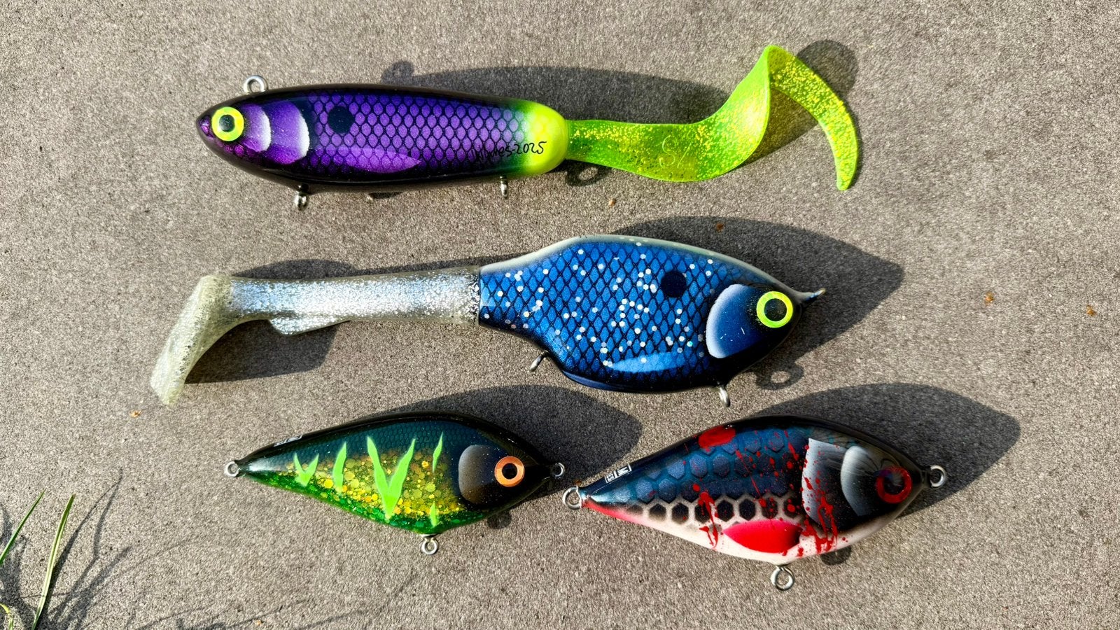 Set handgemaakte jerkbaits & tailbaits JW Lures & ULM Lures, Ophalen, Zo goed als nieuw, Overige typen