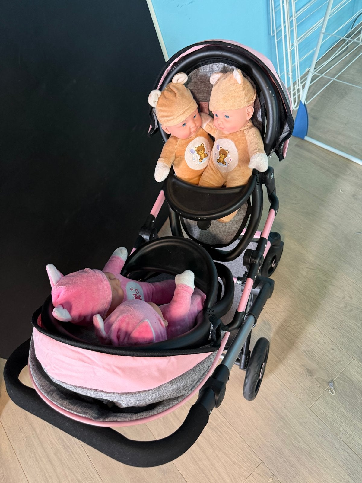 Tweelingen poppenwagen  Zo goed als nieuw, Ophalen, Zo goed als nieuw, Babypop