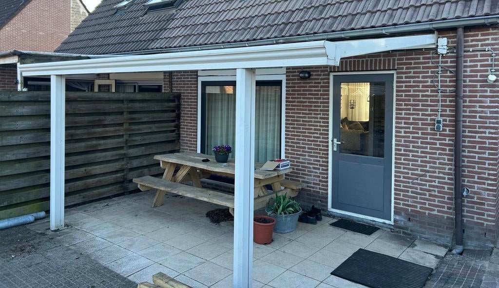 Nette aluminium overkapping met verlichting (5x3m), Tuin en Terras, Overkappingen, Gebruikt, Veranda, Ophalen