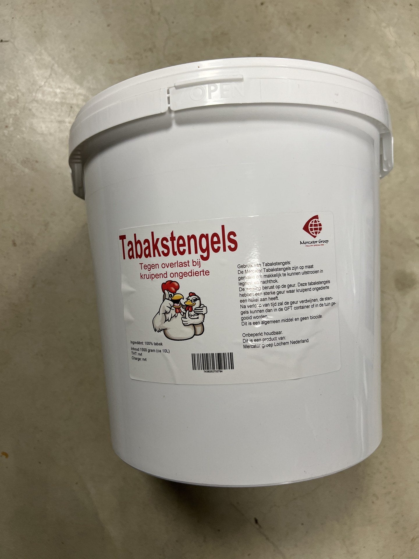 Mercator-groep Tabakstelen 10 liter emmer tegen bloedluis, Ophalen of Verzenden, Nieuw