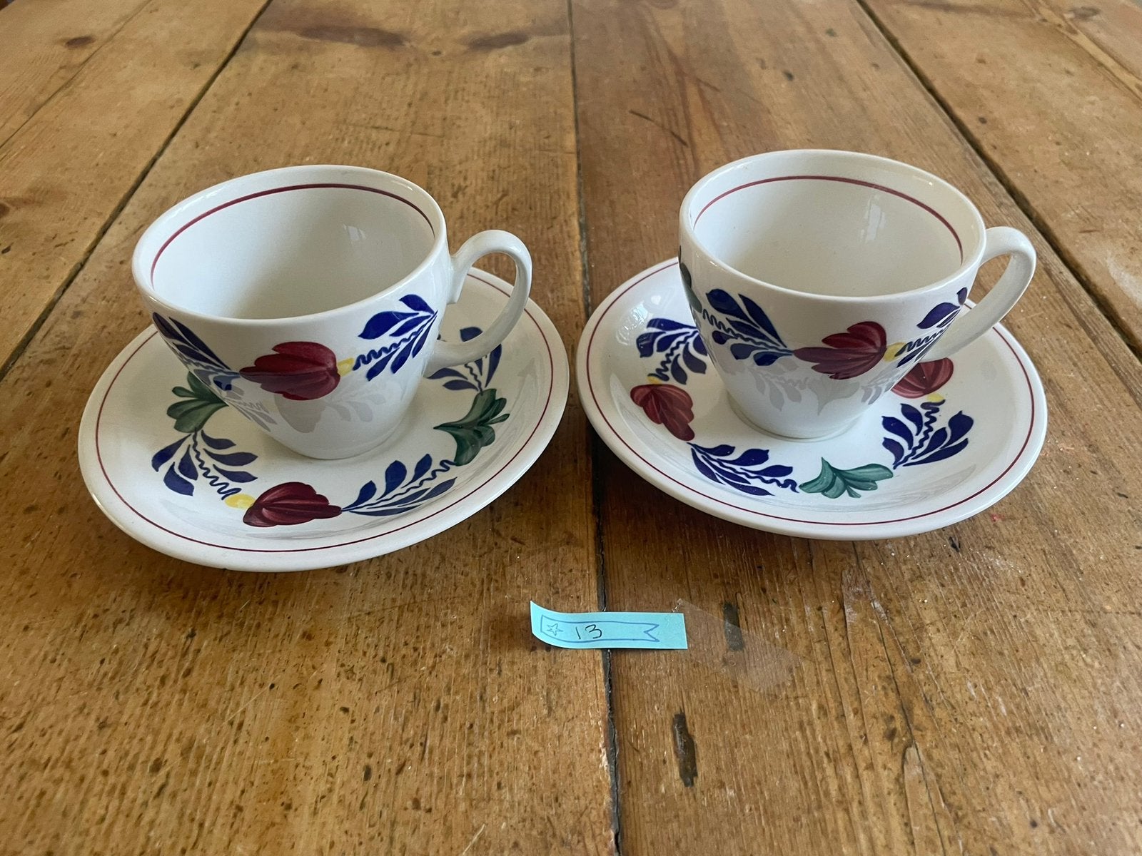 Elegante kopjes Boerenbont “dameskopjes”, Ophalen of Verzenden, Zo goed als nieuw, Aardewerk, Kop(pen) en/of Schotel(s)