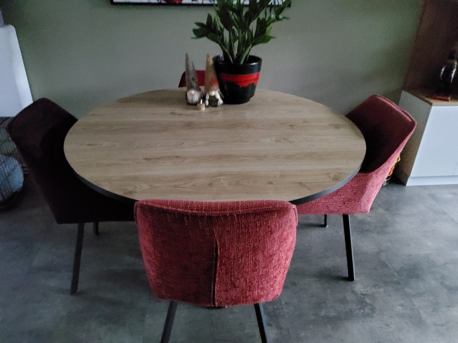 Uitschuifbare ronde eettafel, Huis en Inrichting, Ophalen, 100 tot 150 cm, Rond, Zo goed als nieuw