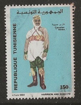 Tunesie 115, klederdracht, Ophalen of Verzenden, Tunesië, Gestempeld