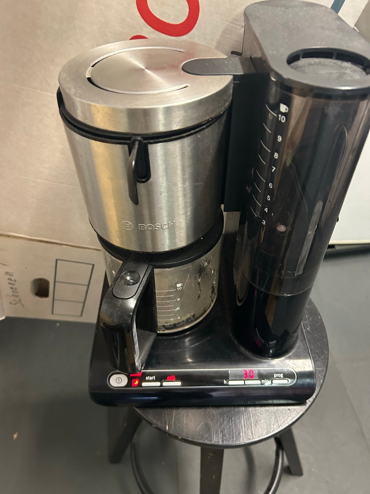 Bosch Koffiezetapparaat - Zwart/RVS - Goede staat, Witgoed en Apparatuur, Koffiezetapparaten, Ophalen, Afneembaar waterreservoir