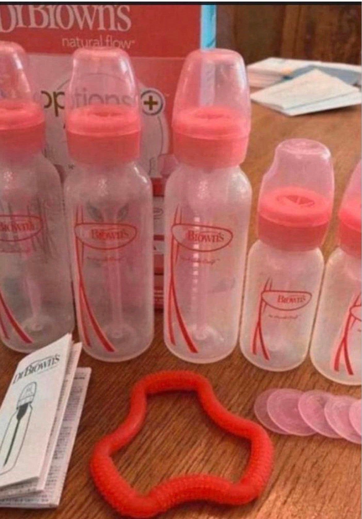 DR BROWN’S 5x flessen roze zgan, BPA-vrij, Dr. Brown's, Ophalen of Verzenden, Zo goed als nieuw