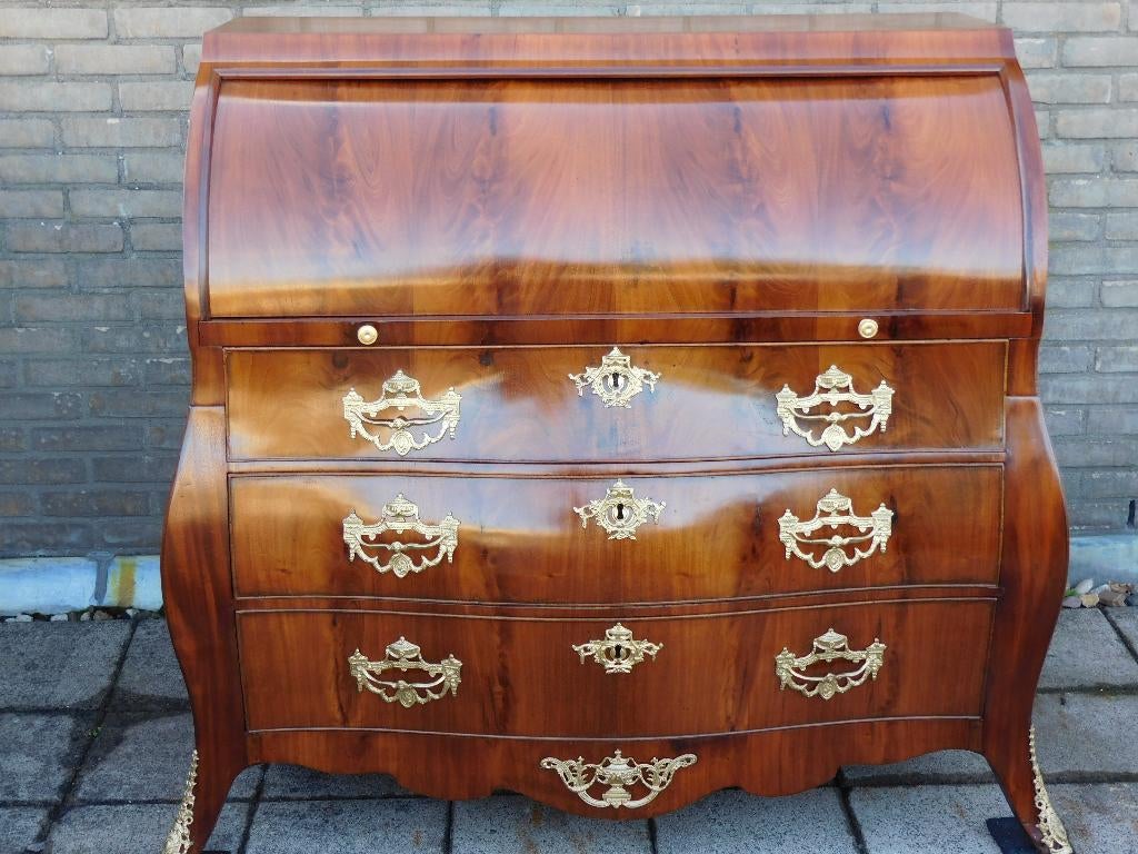 Louis XVI Mahonie Holl.secretaire à abattant, schrijfbureau., Ophalen
