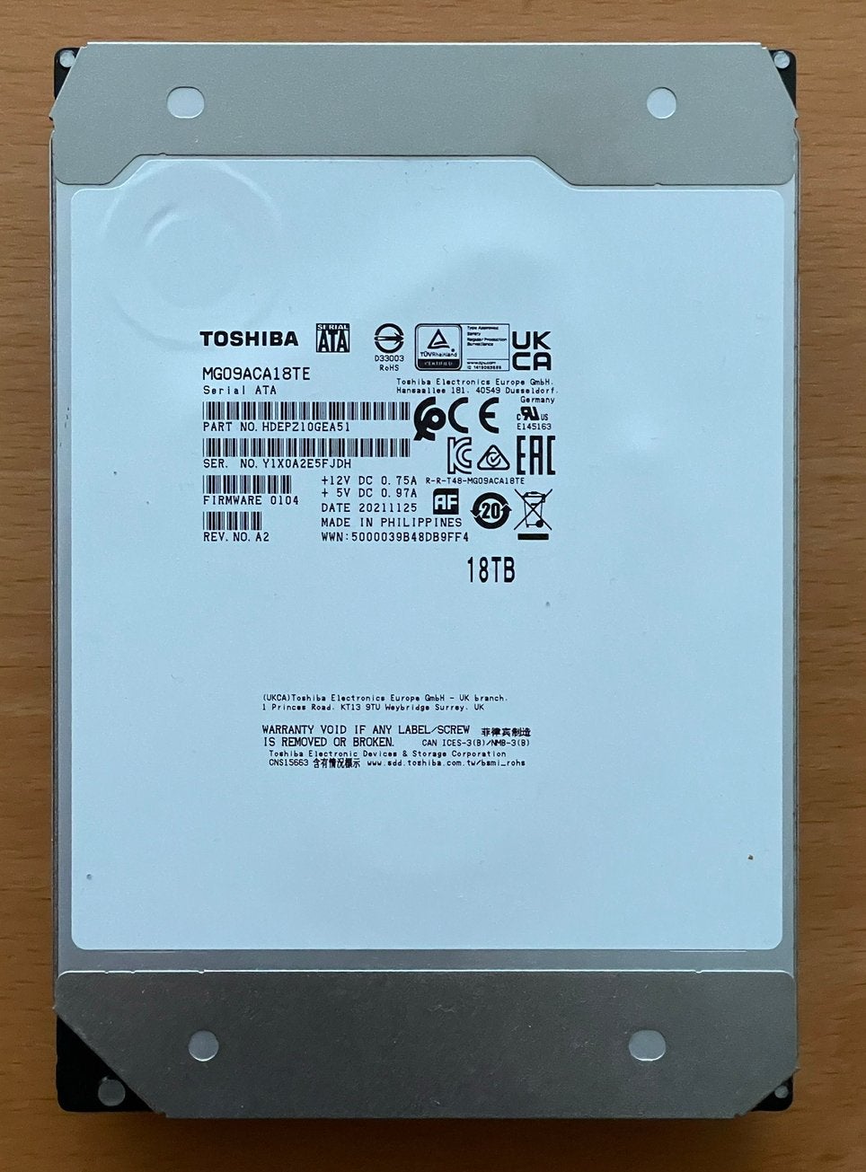 6x Toshiba MG09 18TB Enterprise HDD - NAS/Server CMR SATA3, Computers en Software, Harde schijven, 18TB, Intern, Server, Ophalen of Verzenden