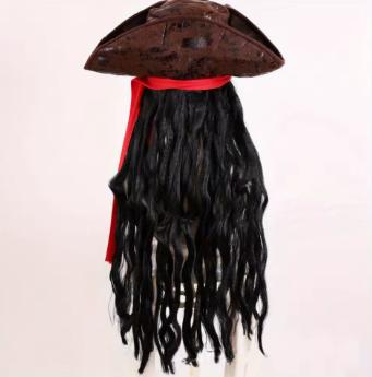 Luxe cosplay pruik Jack Sparrow inclusief hoed en kralen, Ophalen of Verzenden, Nieuw, Pak of Jurk