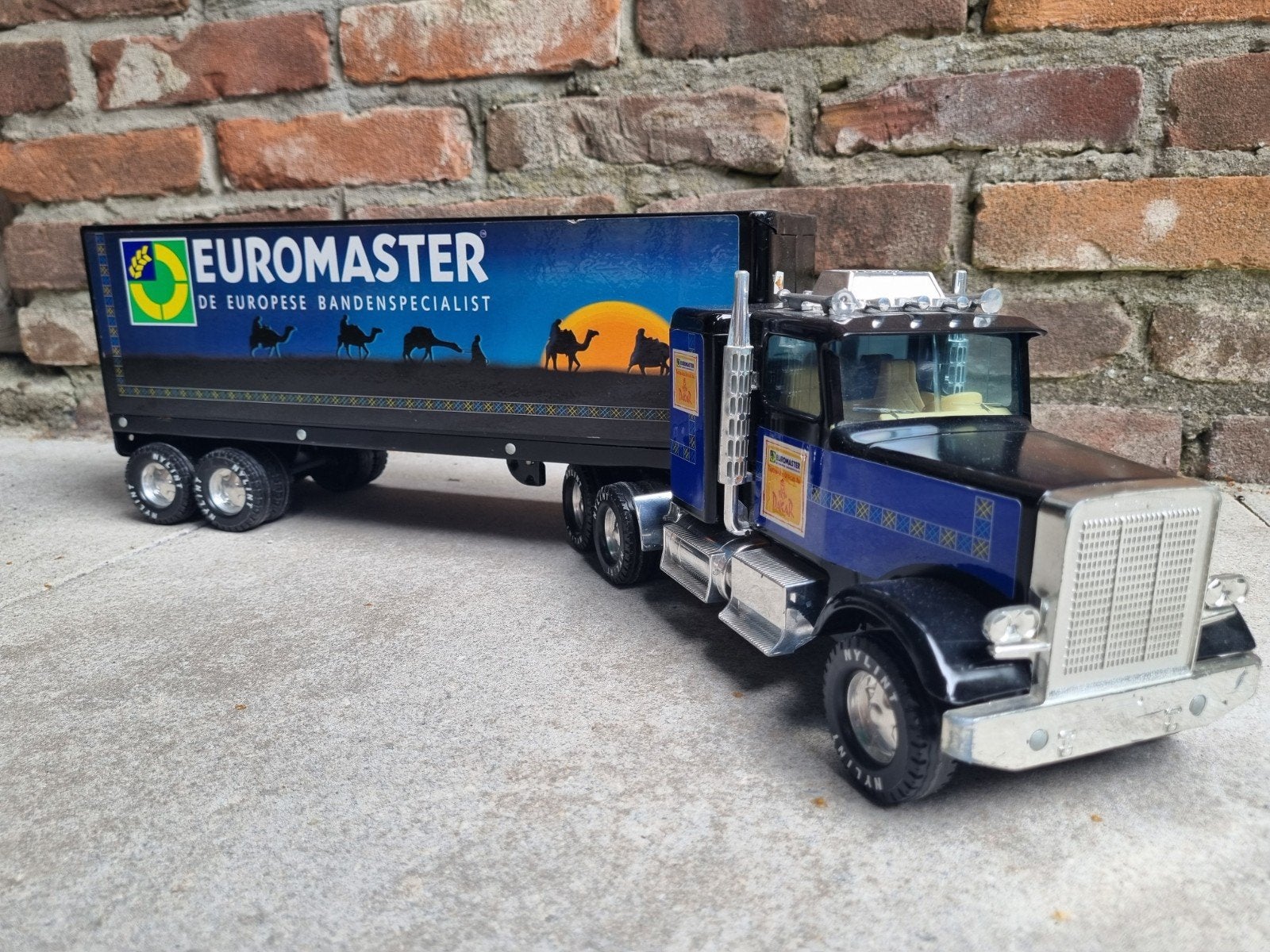 Nylint Euromaster Dakar U.S.A Truck met Oplegger - Vintage, Ophalen of Verzenden, Gebruikt