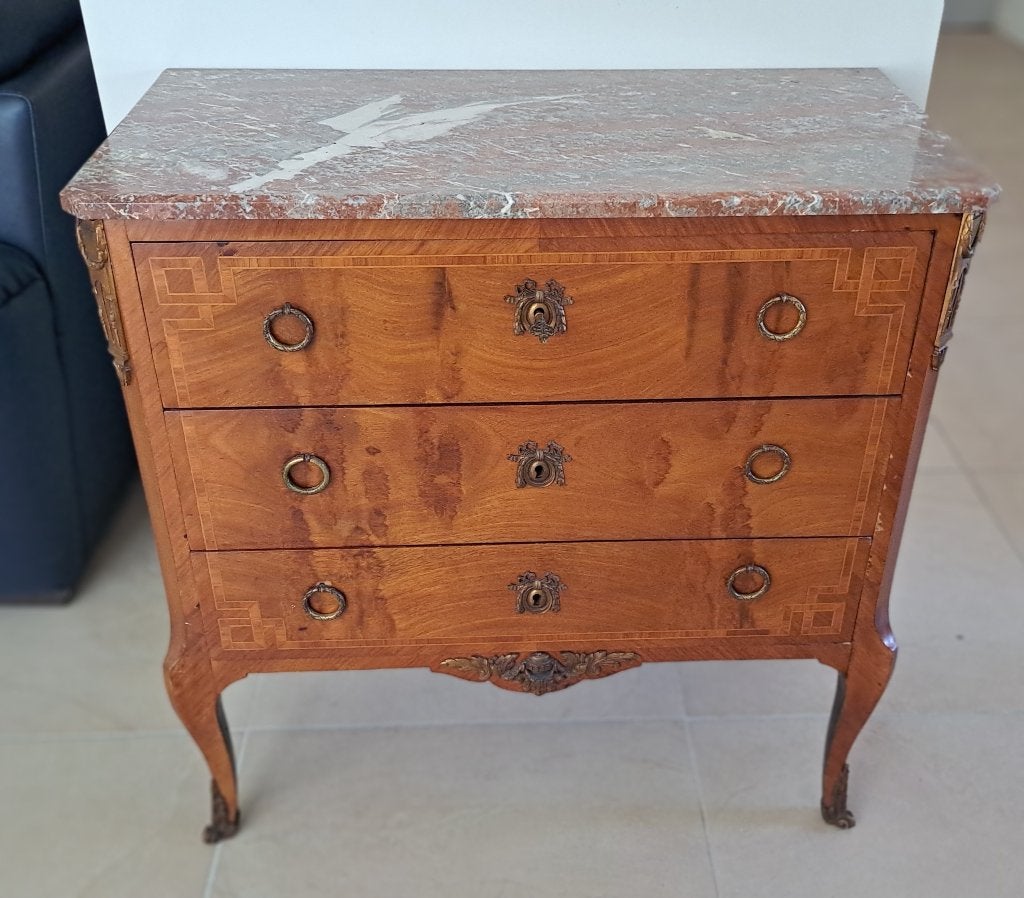 Antieke Mahoniehouten commode, Hollandse Lodewijk XV stijl., Antiek en Kunst, Antiek | Meubels | Stoelen en Banken, Ophalen