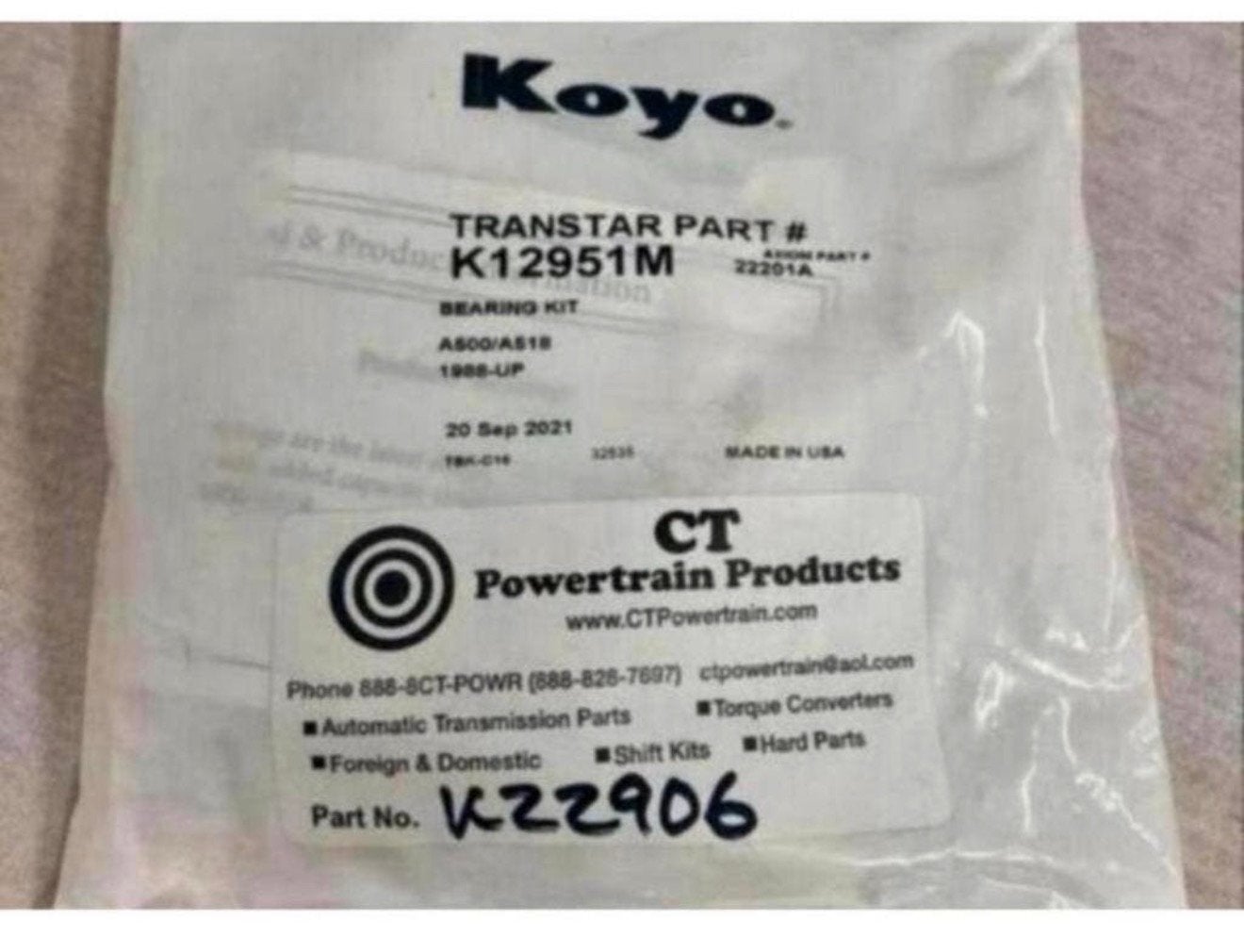 A500 A518 A618 48RE Torrington Druklager Kit 4 Delige set, Ophalen of Verzenden, H, H, H