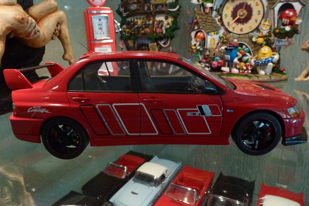 autoart mitsubishi ralliart lancer evolution evo 9, Ophalen of Verzenden, Zo goed als nieuw, Auto, Autoart