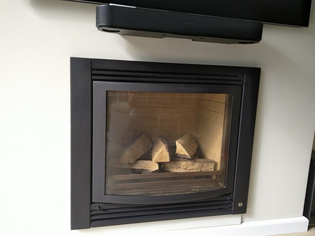 DRU gas open haard, Ophalen, Zo goed als nieuw, Inbouwhaard, Houthaard