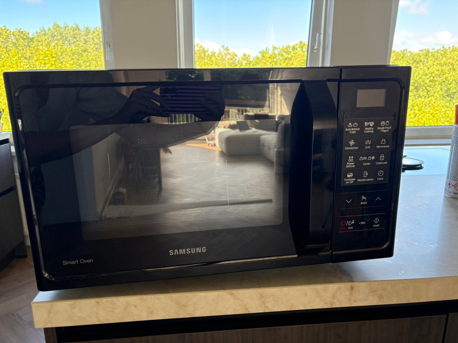 Samsung combi oven magnetron zwart vrijstaand, Witgoed en Apparatuur, Ophalen, Minder dan 45 cm, Gebruikt, Combi-oven
