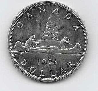 Canada munt van  1 dollar 1963, Postzegels en Munten, Munten | Amerika, Ophalen of Verzenden, Noord-Amerika, Losse munt, Zilver