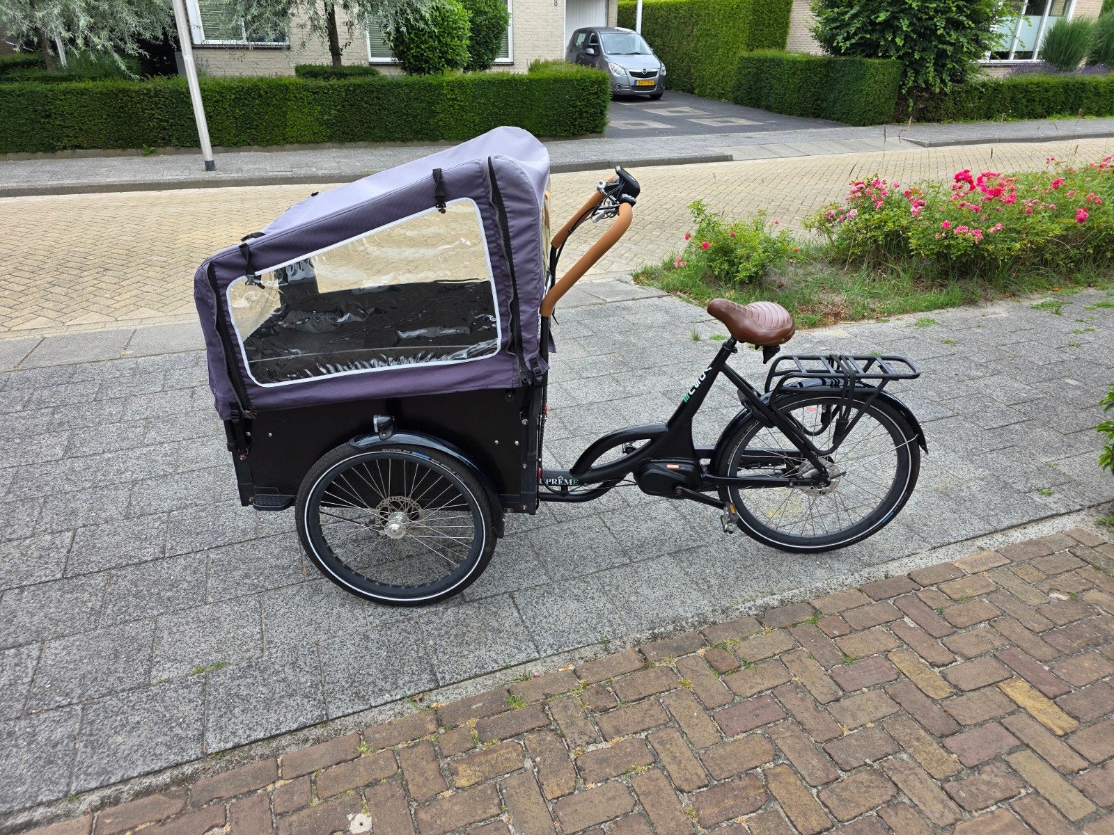 Vogue Supreme Bakfiets (Elektrisch defect), 4 kinderen of meer, Gebruikt, Huif, Schijfrem