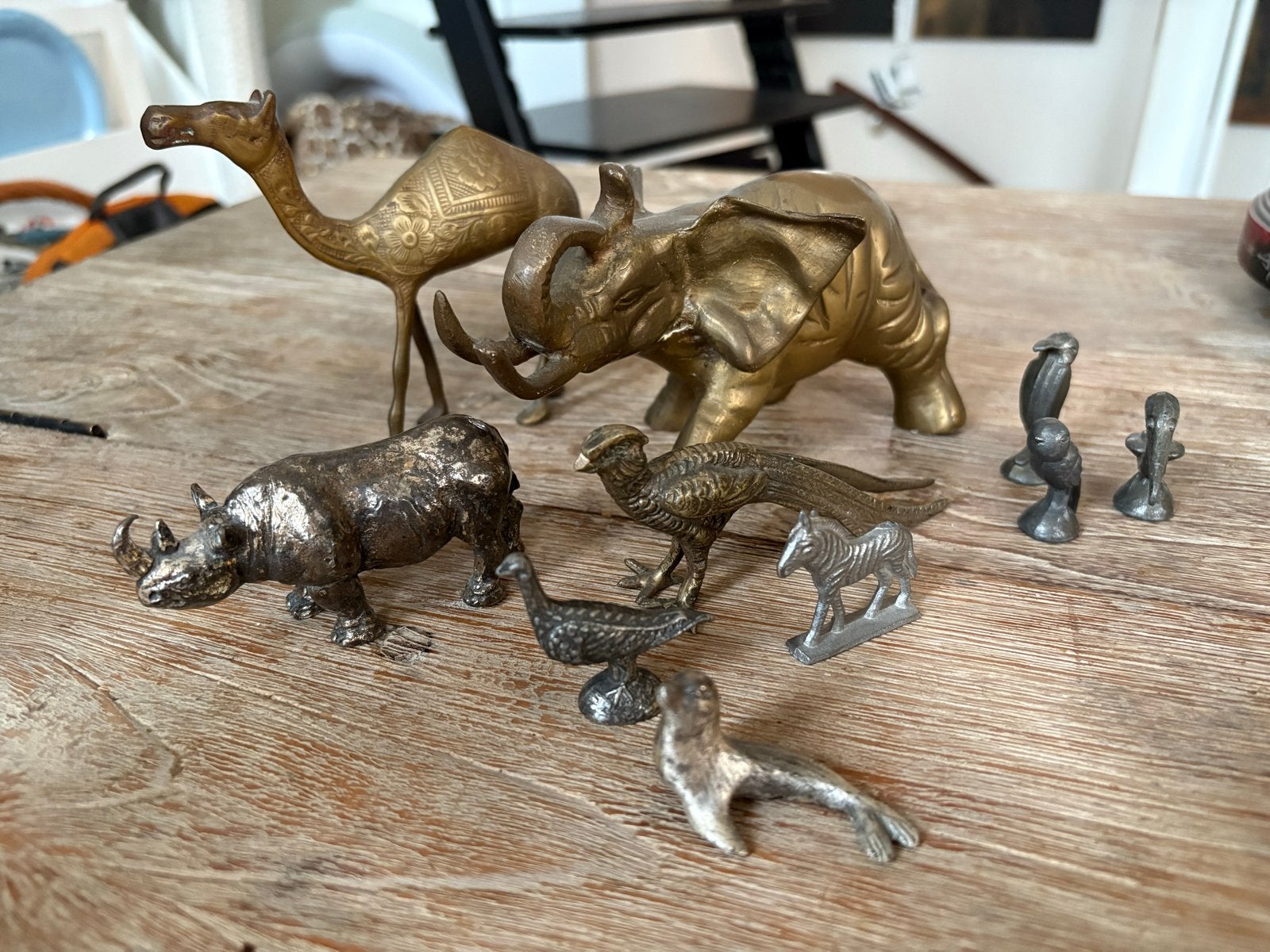 Verzameling van bronzen en tinnen dierenbeeldjes, Ophalen of Verzenden