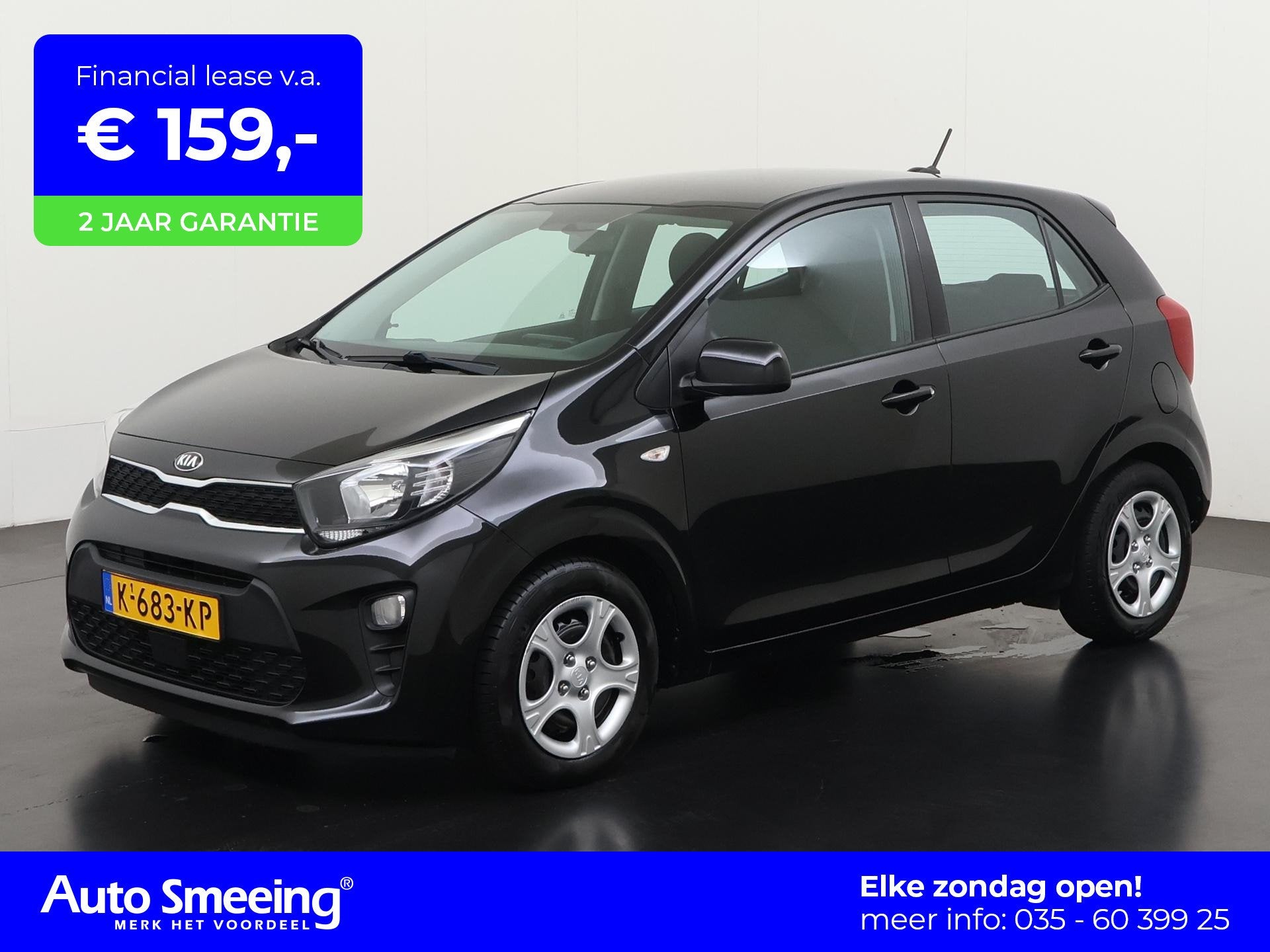 Kia Picanto 1.0 DPi ComfortLine | Airco | Bluetooth | Zondag, Auto diversen, Kia, Zwart, Handgeschakeld, Info@kia-autolease.nl