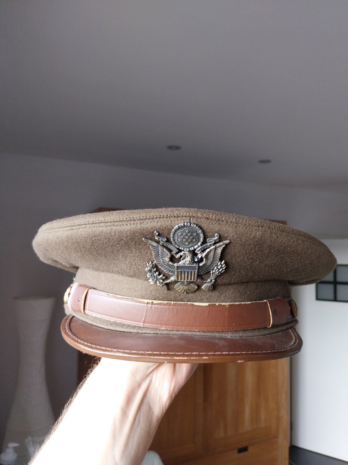 US wo2 crusher cap officer, Ophalen of Verzenden, Landmacht, Duitsland