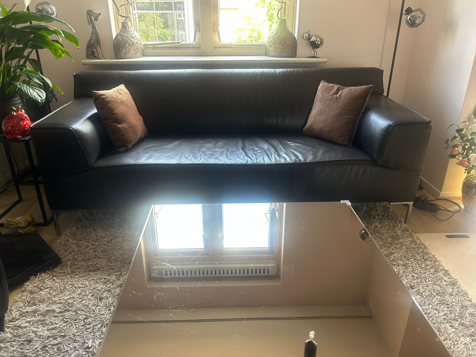 Design on Stock Bloq Bank 205cm breed, donkerbruin, Ophalen, Gebruikt, Driepersoons, Rechte bank