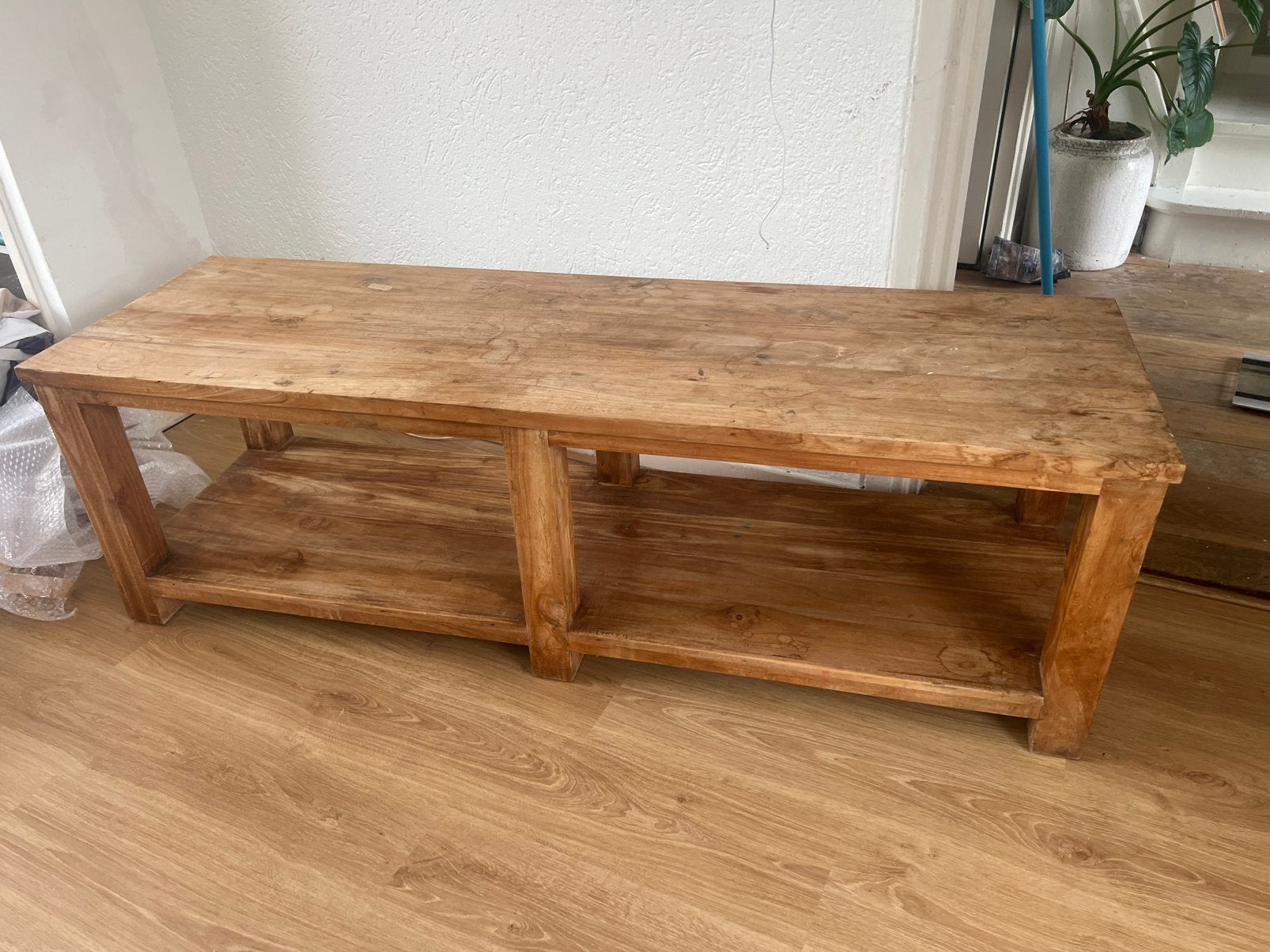 Tv meubel - teakhout, Ophalen, Minder dan 50 cm, Teakhout, Zo goed als nieuw