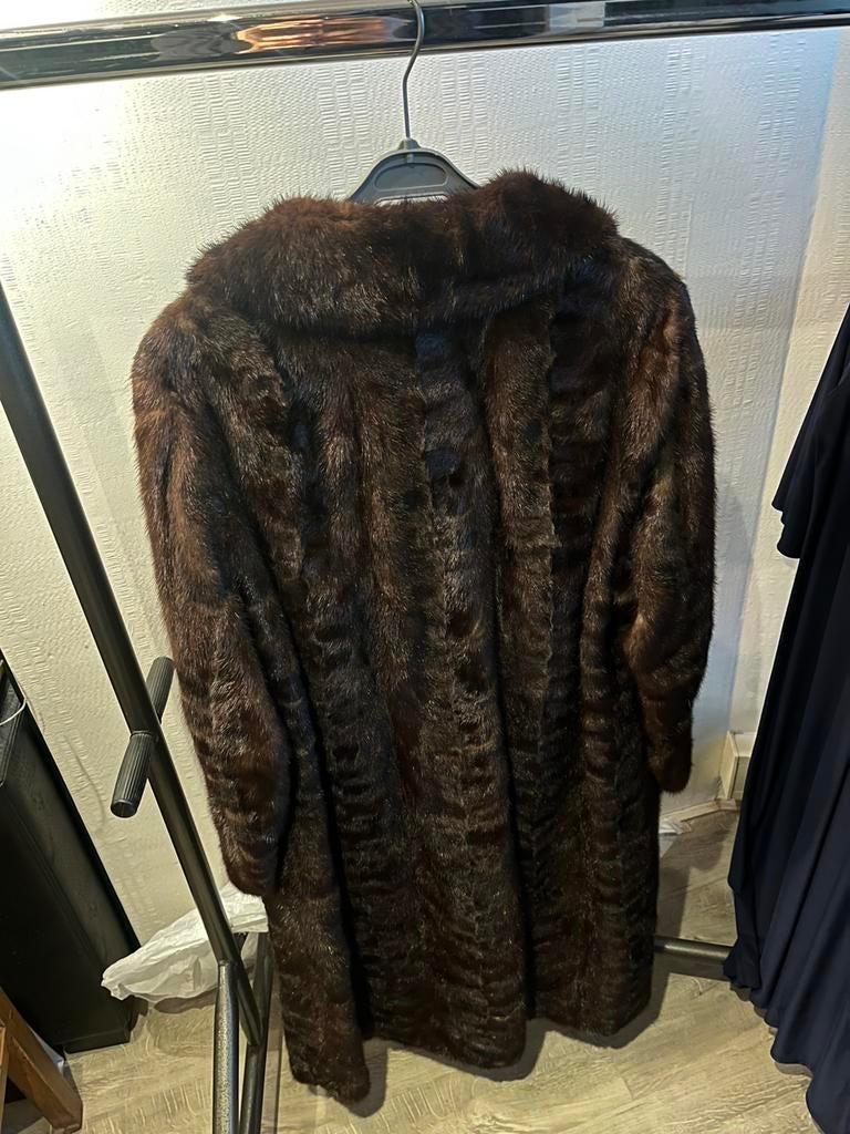 Vintage Emile Bertram Nerts Bontjas met Muts, Kleding | Dames, Ophalen of Verzenden, Gedragen, Maat 38/40 (M), Bruin