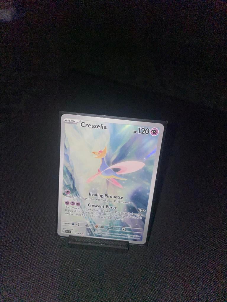 Cresselia Shrouded Fable Pokémon Kaart, Ophalen of Verzenden, Zo goed als nieuw, Losse kaart, Foil