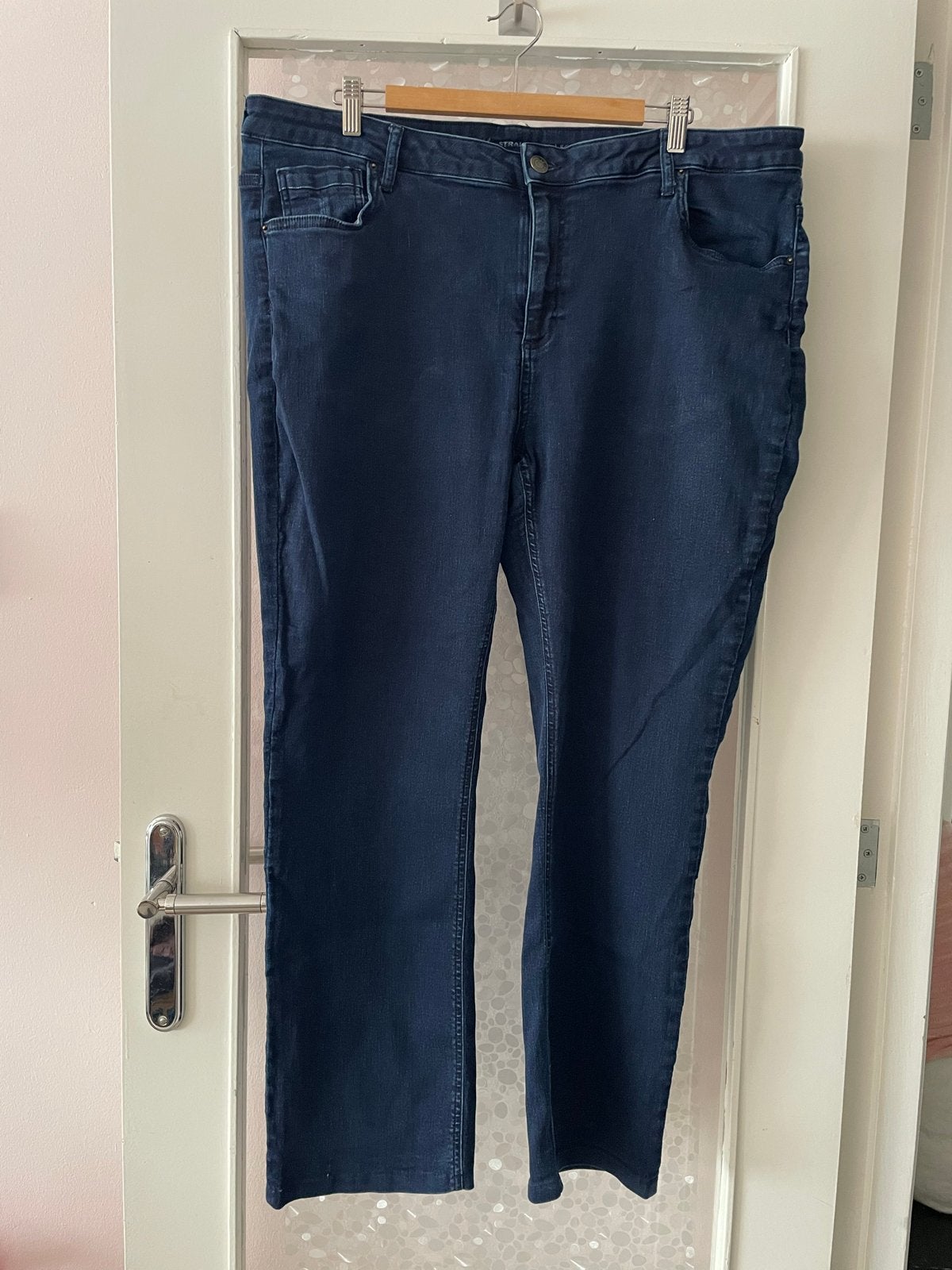 M&S Mode Straight Leg Jeans - Maat 50, Ophalen of Verzenden, Zo goed als nieuw, Blauw, Overige jeansmaten