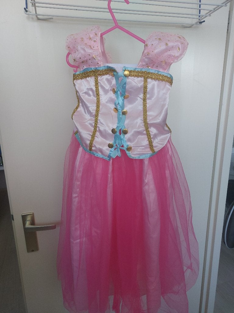 2x Rapunzel jurk origineel musical 5 tot 6 jaar 7 tot 8 jaar, Ophalen of Verzenden, Zo goed als nieuw, 104 of kleiner, Meisje