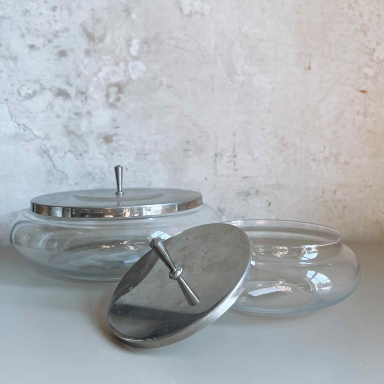 Jecques Boon 1950 Leerdam Koektrommels Metalen Deksel, Antiek en Kunst, Ophalen of Verzenden