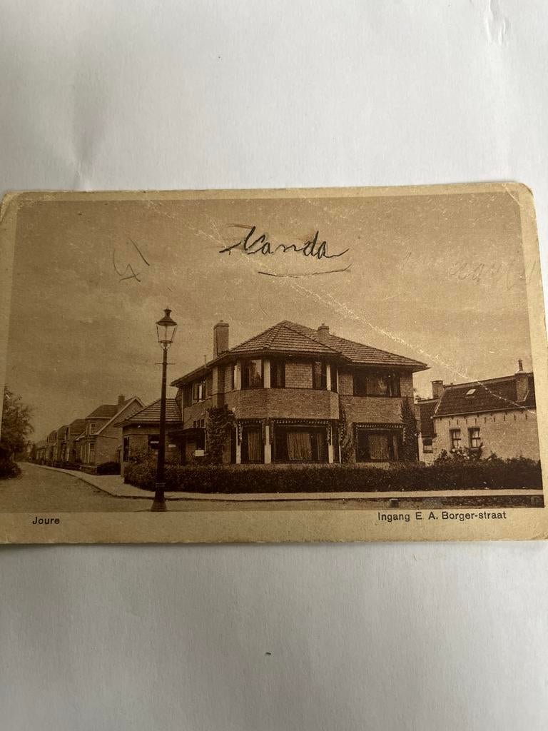 Ansichtkaart Joure - Ingang E.A. Borger-straat, Ophalen of Verzenden, Voor 1920, Gelopen, Friesland