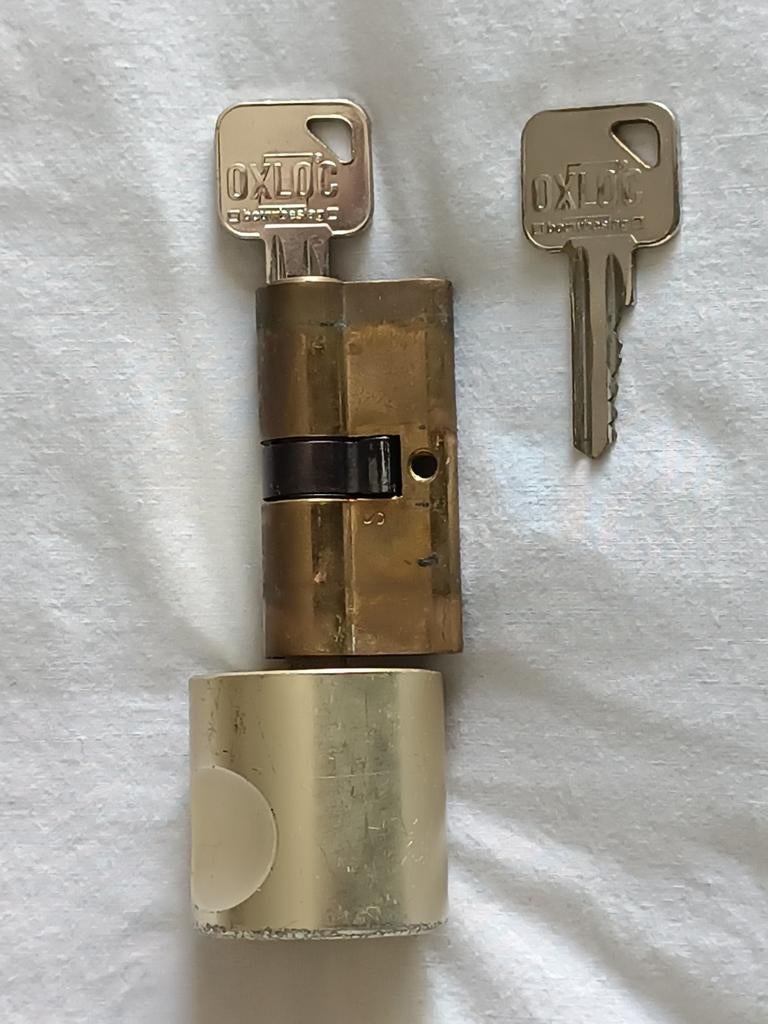 Clinder slot met messing knop, Ophalen of Verzenden, Koper of Messing, Slot