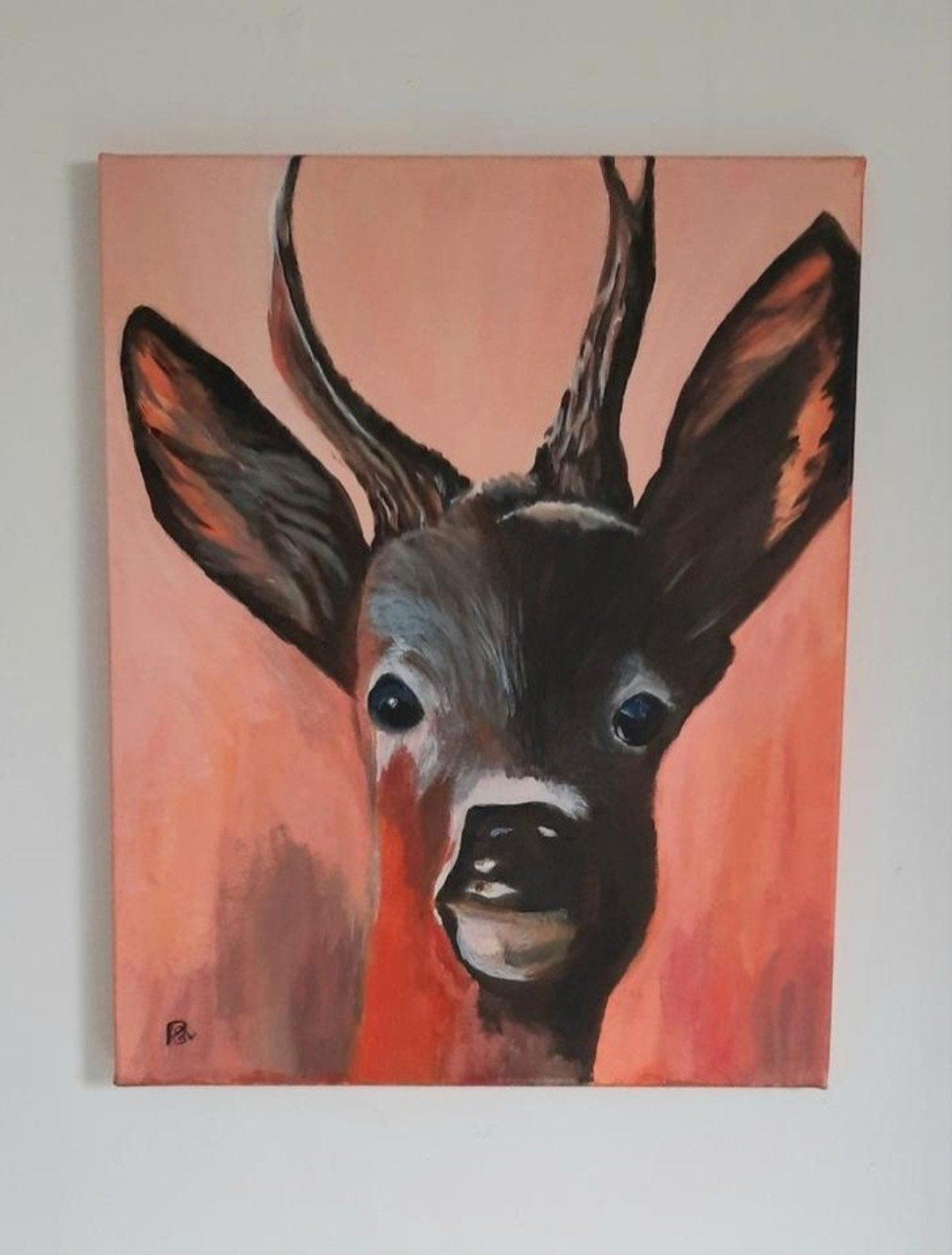 Schilderij hert 40 x 50 cm, Ophalen