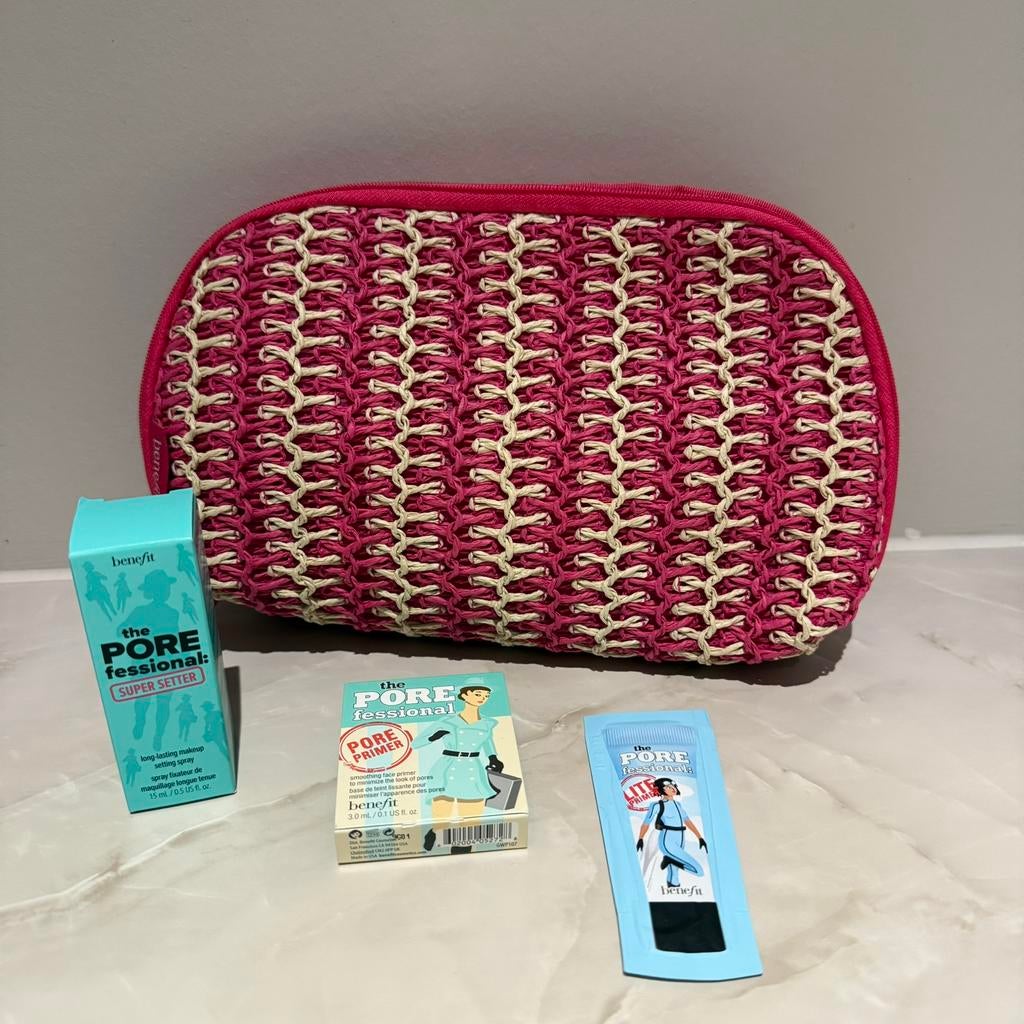 Nieuw! Benefit toilettas + 3 samples porefessial make up tas, Ophalen of Verzenden, Zo goed als nieuw, Dame