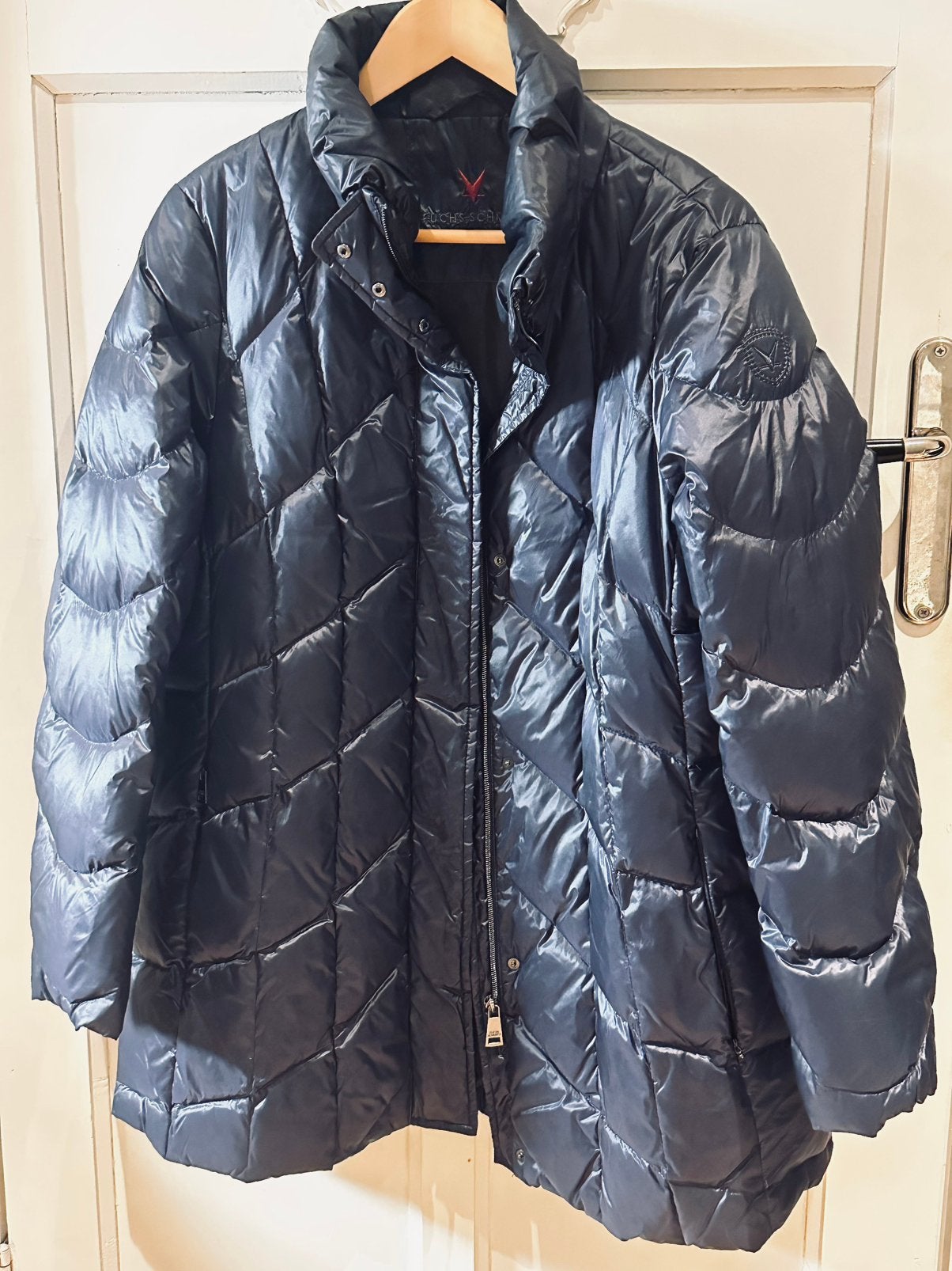 Fuchs schmitt daune blauwe dons jas mt 44, Verzenden, Gedragen, Maat 42/44 (L), Blauw