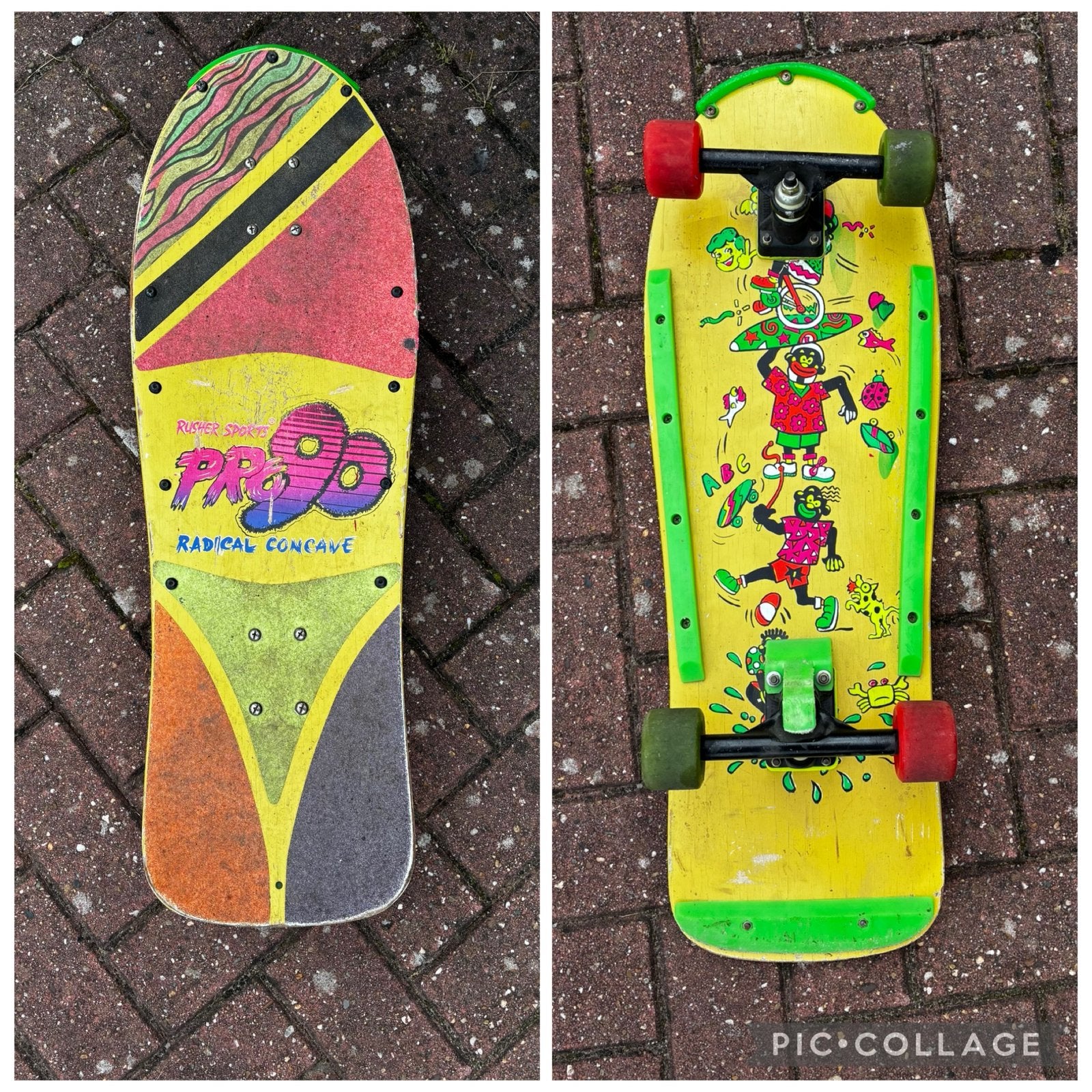 Vintage Rusher Sports Pro 90 Radical Concave skateboard, Ophalen, Gebruikt, Skateboard