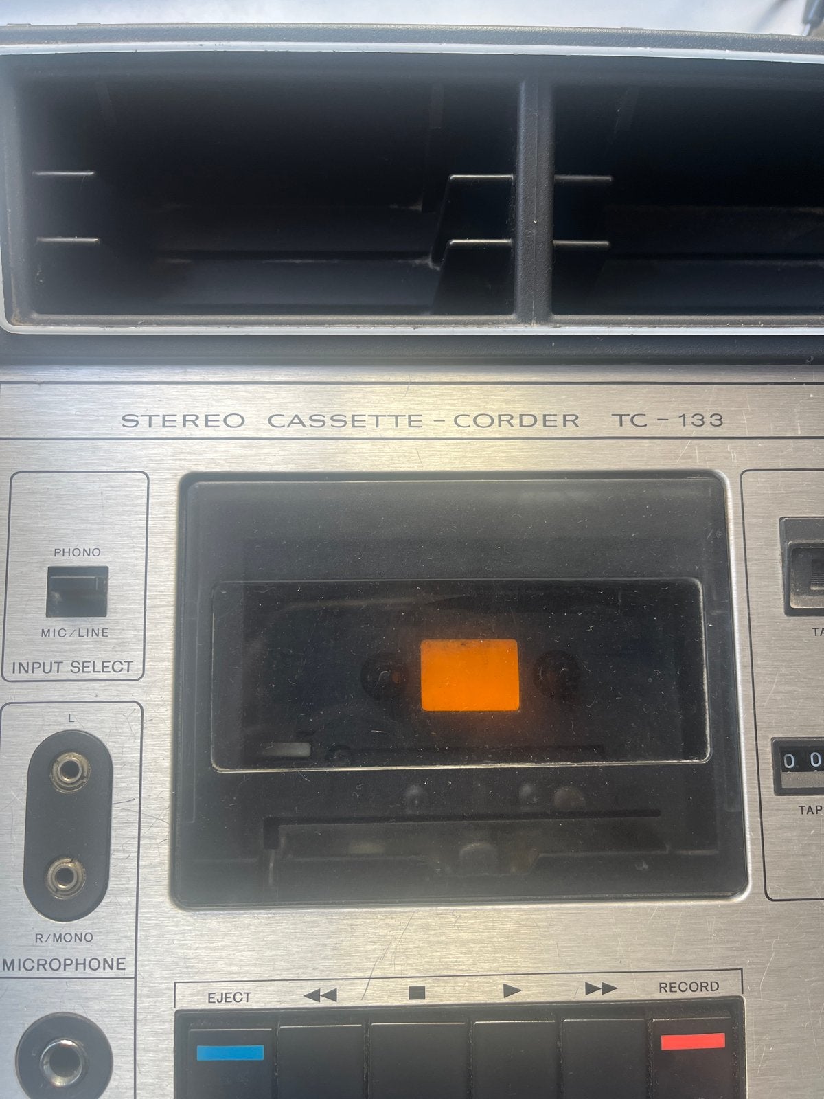 Vintage Sony TC-133 Stereo Cassette-Corder met speakers, Ophalen of Verzenden, Enkel, Sony, Tape counter