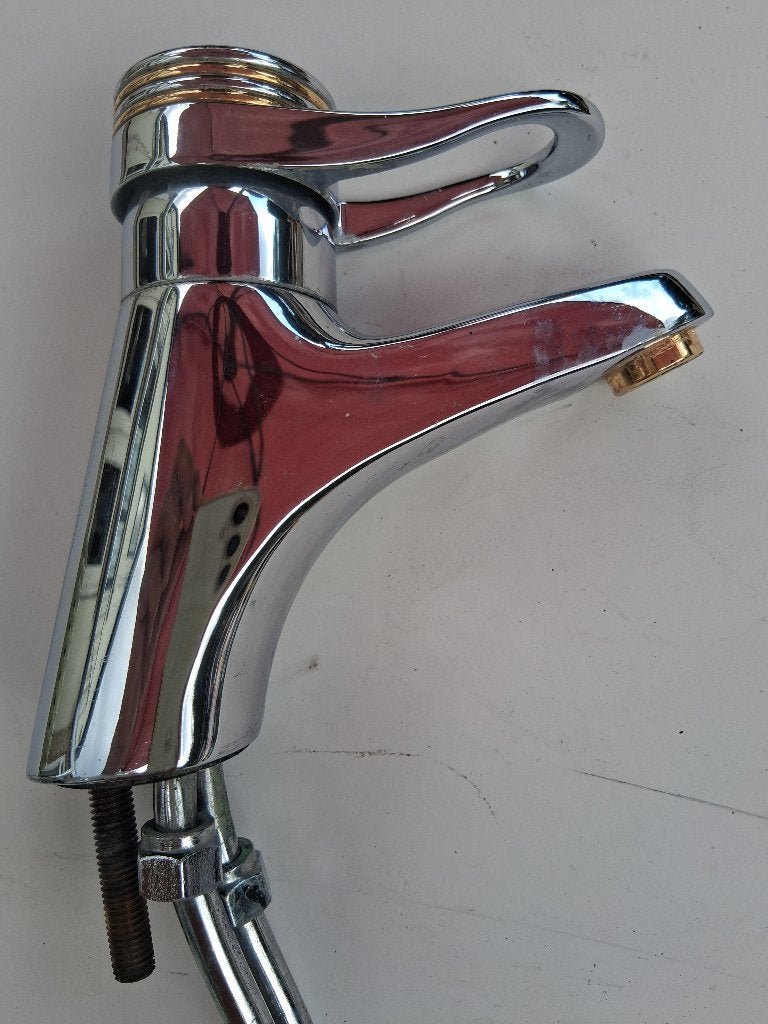 Grohe wastafelmengkraan met gouden accenten, Ophalen, Chroom, Kraan