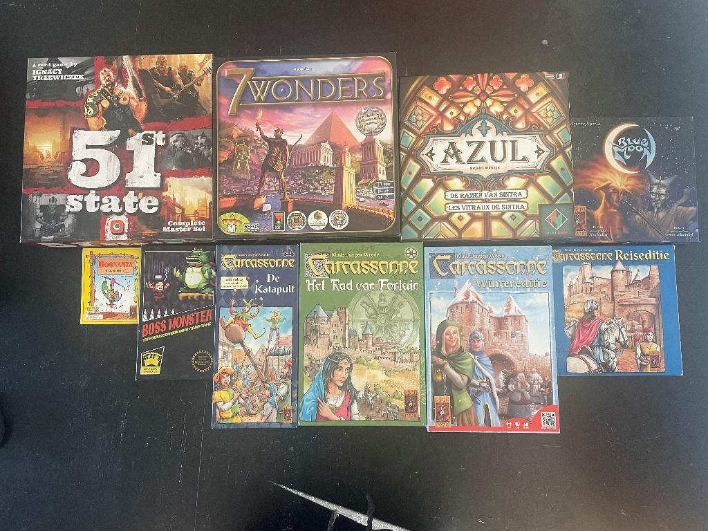 Grote hoeveelheid bordspellen (Ticket to Ride, Catan, Azul), Ophalen of Verzenden, Zo goed als nieuw