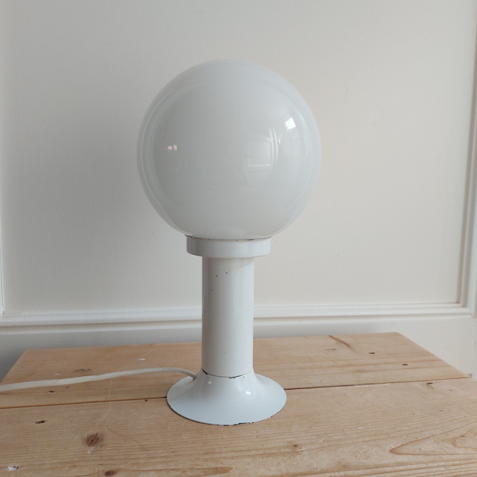 Herda bollamp tafellamp lamp jaren 70 mushroom 
70 vintage, Wit, Ophalen of Verzenden, Gebruikt, Vintage