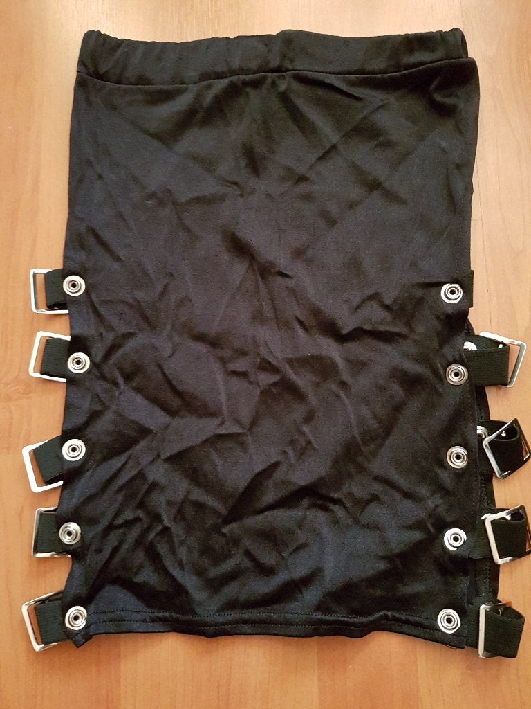 Sexy stretch mini rokje met gespen - Mona Lisa - S, Zwart, Mona Lisa, Ophalen of Verzenden, Zo goed als nieuw