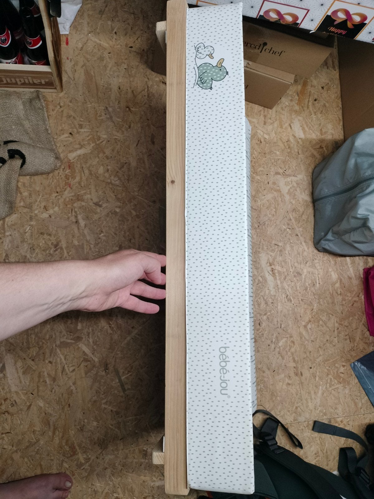Aankleedkussen met houten opzetstuk voor babybedje, Ophalen, Gebruikt