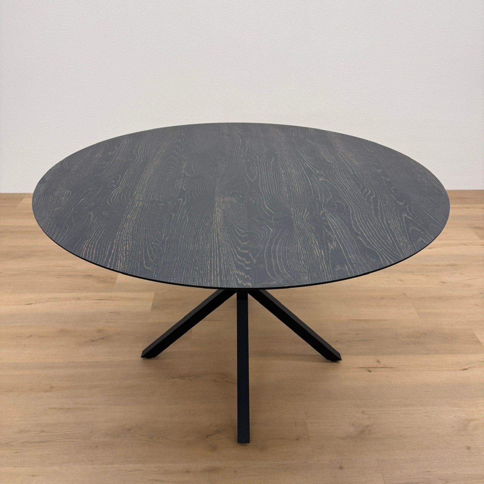 Ronde eettafel 130cm - Eiken HPL - Direct Leverbaar, Huis en Inrichting, Rond, Ophalen of Verzenden, Zo goed als nieuw, Vijf personen of meer