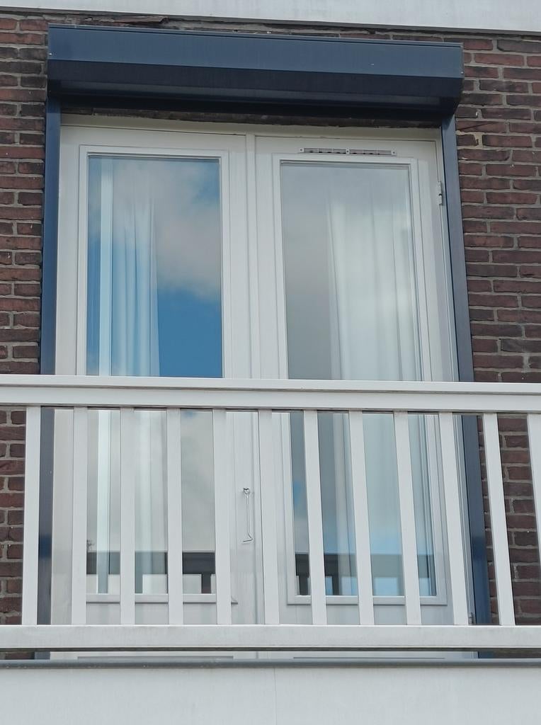 Donkerblauw rolluik, 1.60m breed, defect, Ophalen, Gebruikt, Overige kleuren, 200 cm of meer