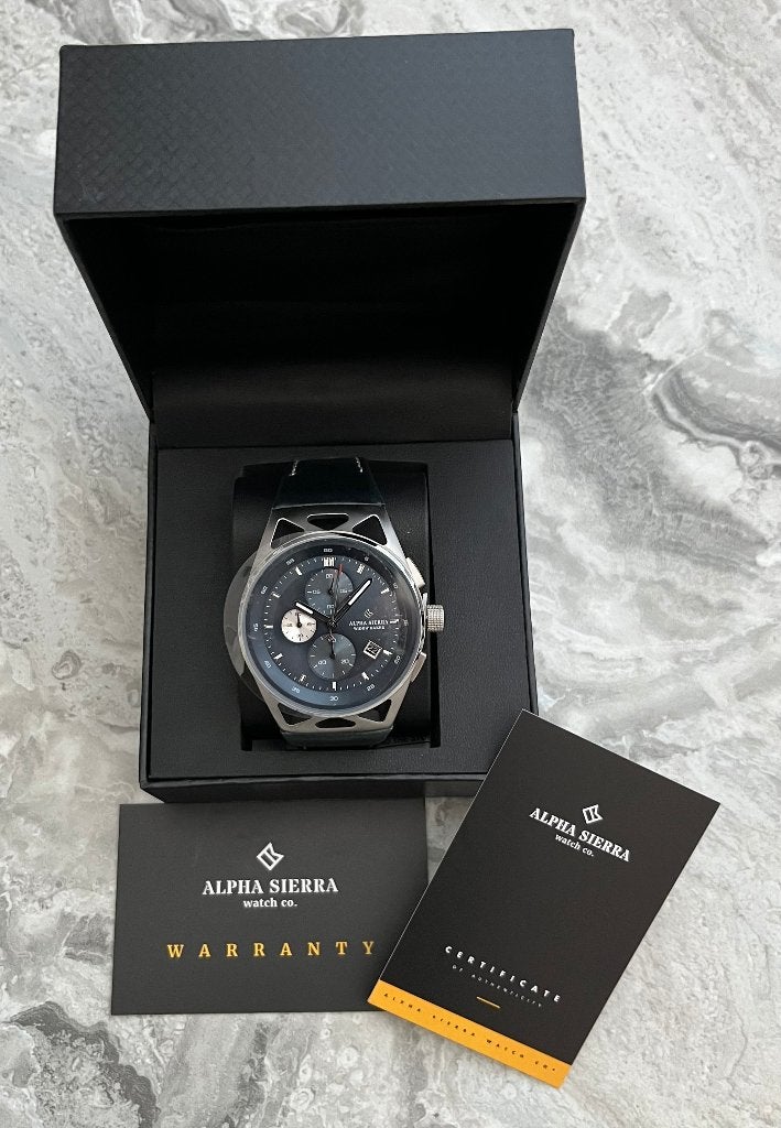Horloge Alpha Sierra Widowmaker 930 SB Full Set - NIEUW -, Overige merken, Leer, Staal, Polshorloge