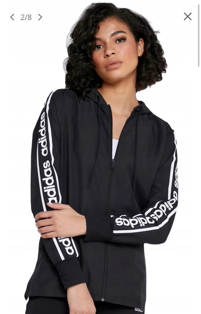 Dames Adidas jas vest zwart jacket hoodie sport maat S 36 38, Zwart, Overige typen, Ophalen of Verzenden, Zo goed als nieuw
