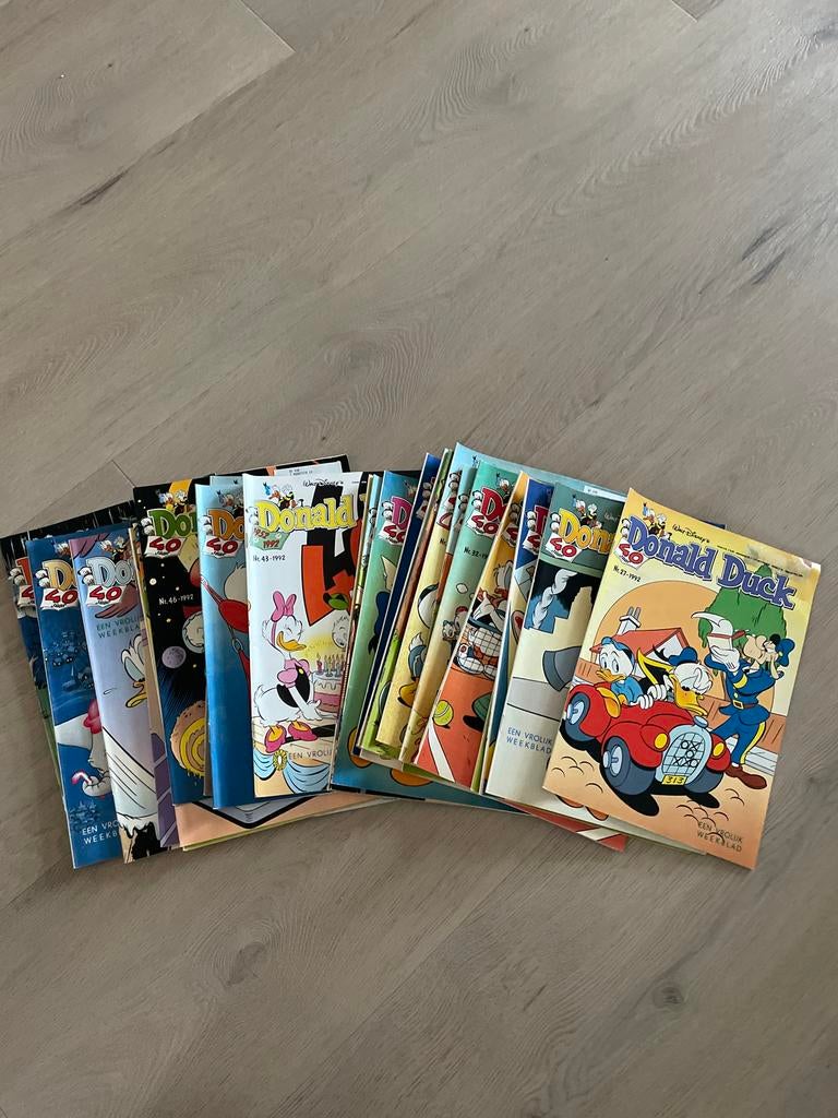 Donald Duck jaargang 1992 en jubileum spaaralbum, Meerdere stripboeken, Ophalen of Verzenden, Gelezen
