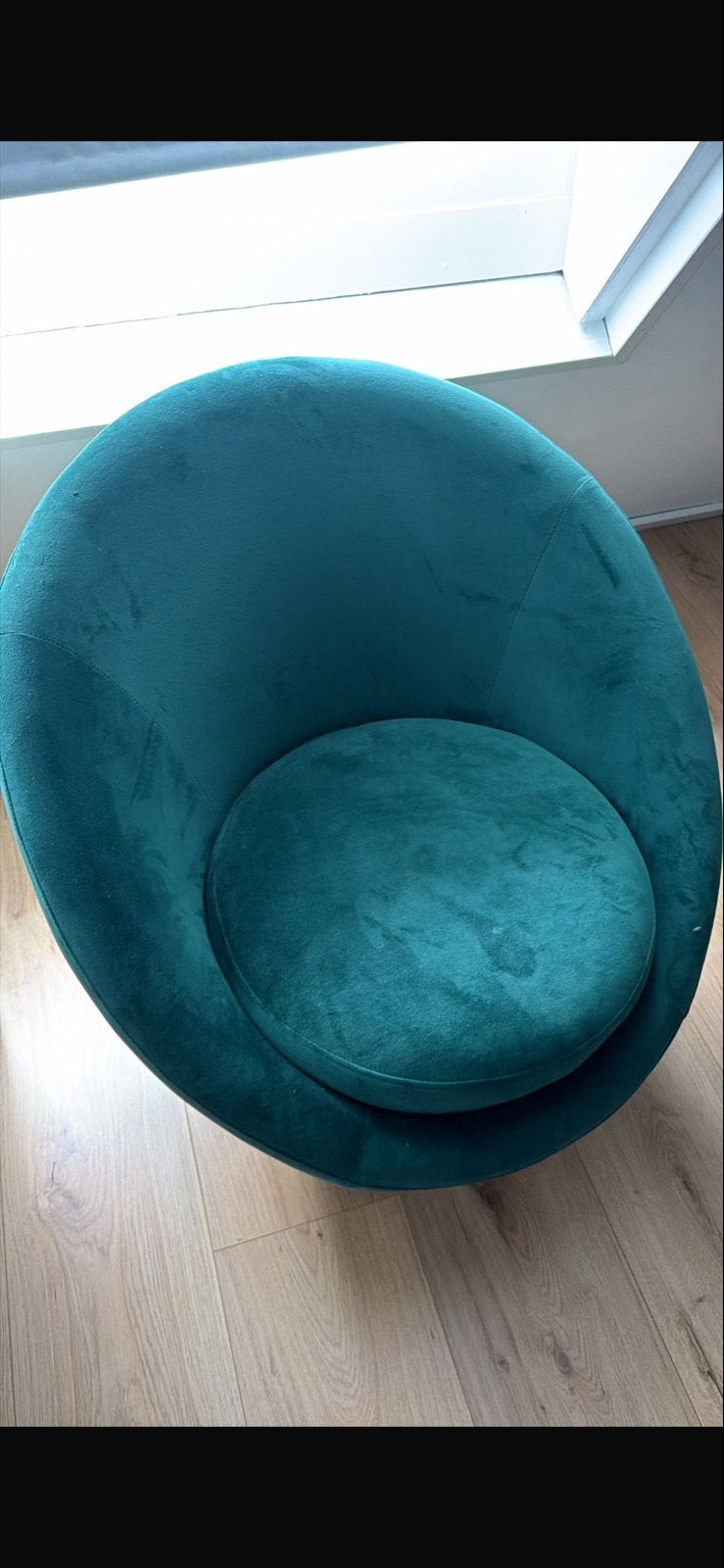 Velvet Egg Chair | Smaragdgroen | Goudkleurige Poten, Ophalen, Stof