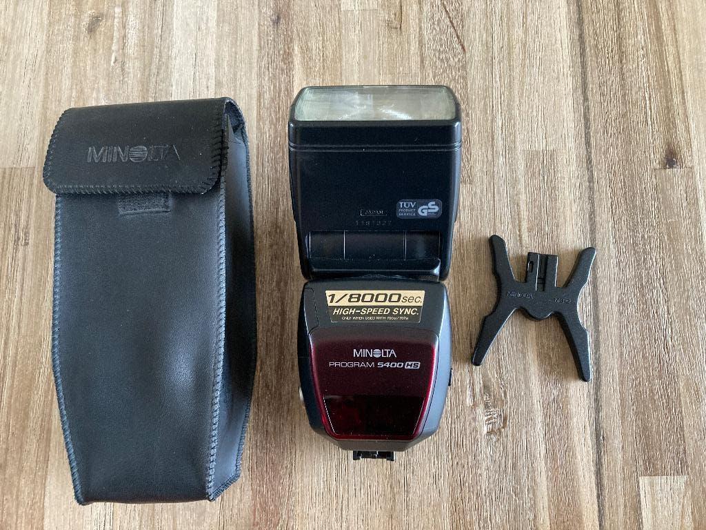 Minolta flitser 5400 HS, Ophalen, Zo goed als nieuw, Overige merken, Kantelbaar